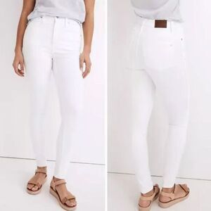 NEW Madewell‎ 10" High-Rise Skinny Jeans in Pure White, 26